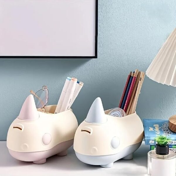 Cute rhino piggy bank+ Pen holder