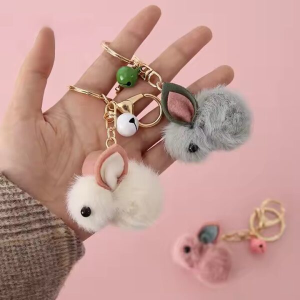 Plush rabbit keychain